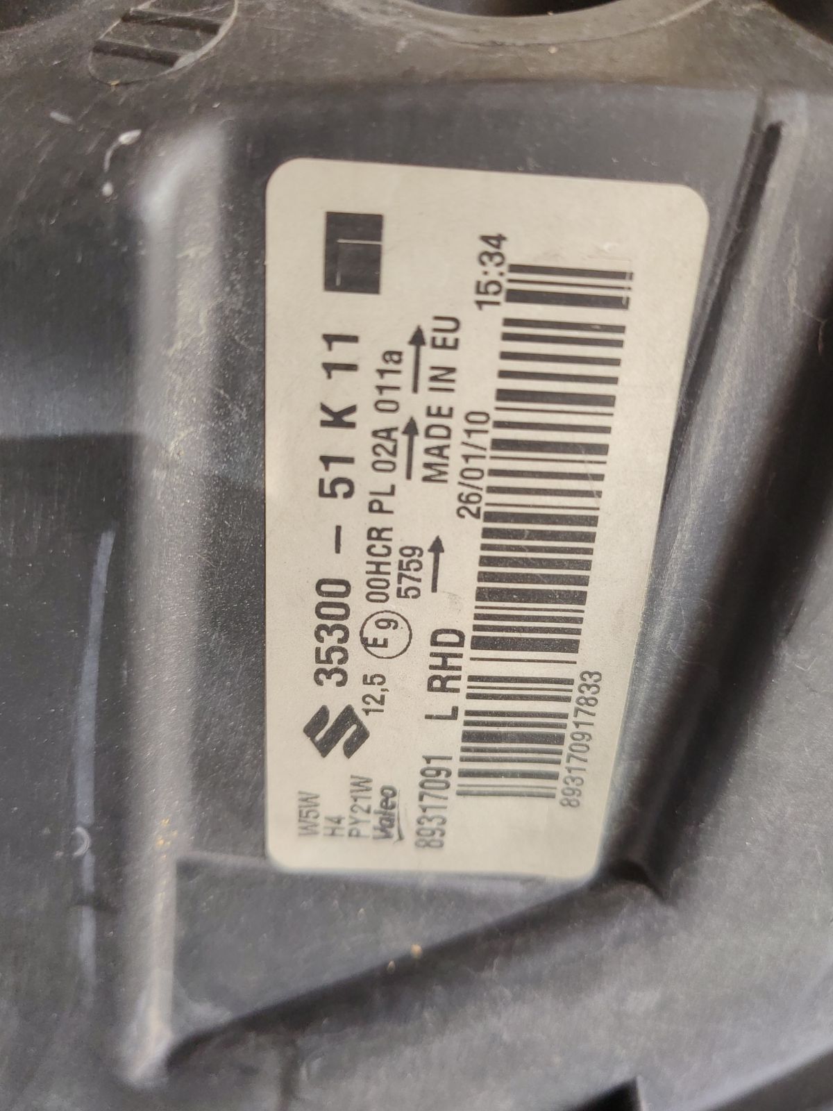 Фара 35300-51K11 35300-51K11 на Suzuki Splash XB32S Фото 7