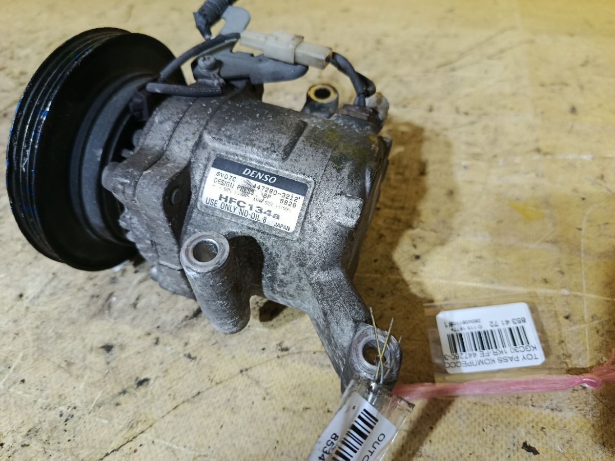 Компрессор кондиционера 447280-3212 на Toyota Passo KGC30 1KR-FE Фото 5