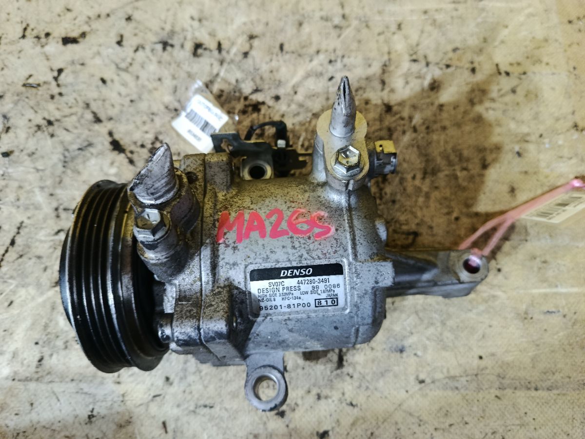Компрессор кондиционера 447280-3491 на Suzuki Solio MA26S K12C Фото 2
