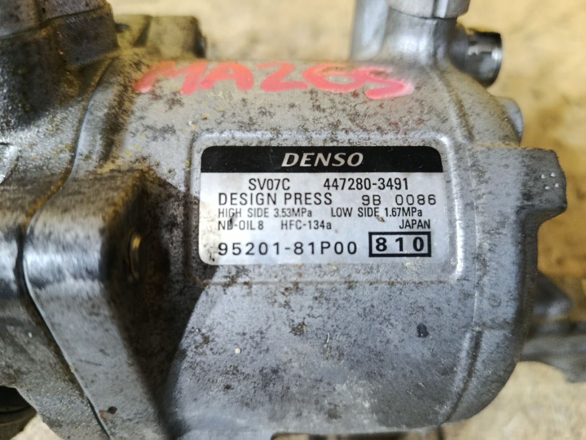 Компрессор кондиционера 447280-3491 на Suzuki Solio MA26S K12C Фото 3