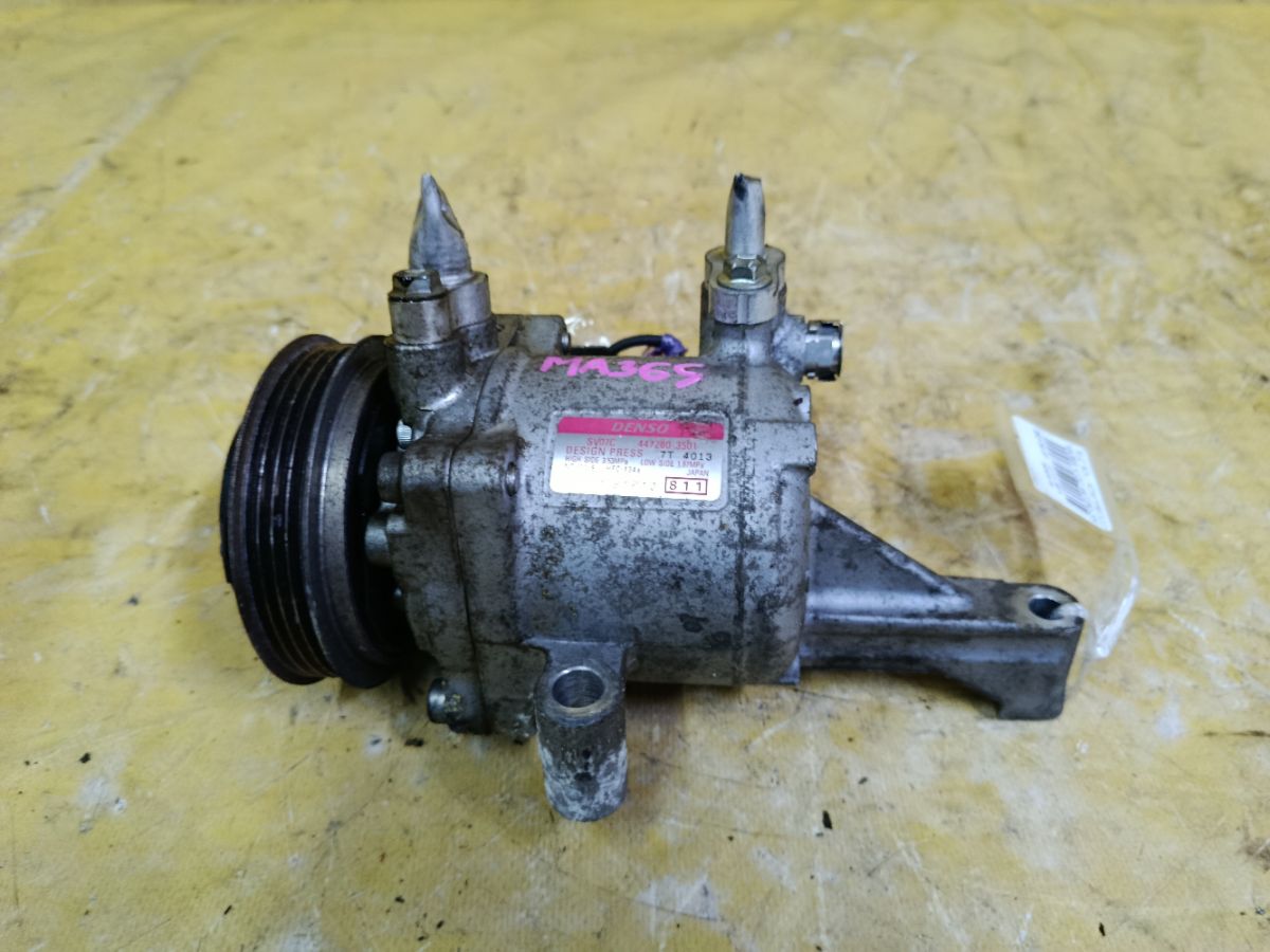 Компрессор кондиционера 447280-3501 на Suzuki Solio MA36S K12C Фото 1