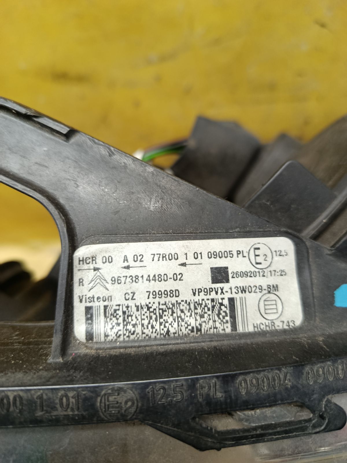 Фара 9673814480-02,  VP9PVX-13W029-BM на Citroen C3 Фото 2