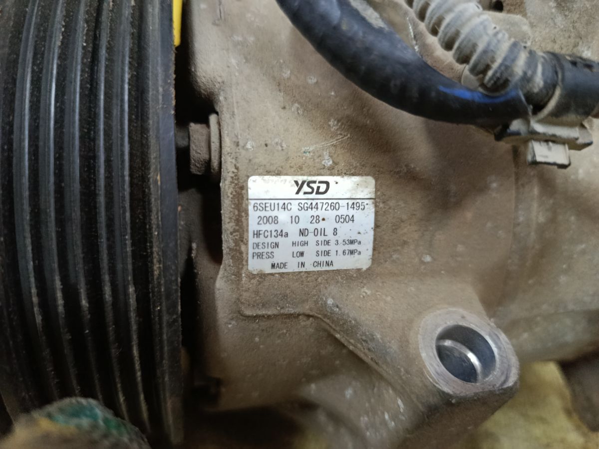 Компрессор кондиционера SG447260-1495 на Toyota Corolla ZRE151L 1ZR-FE Фото 5