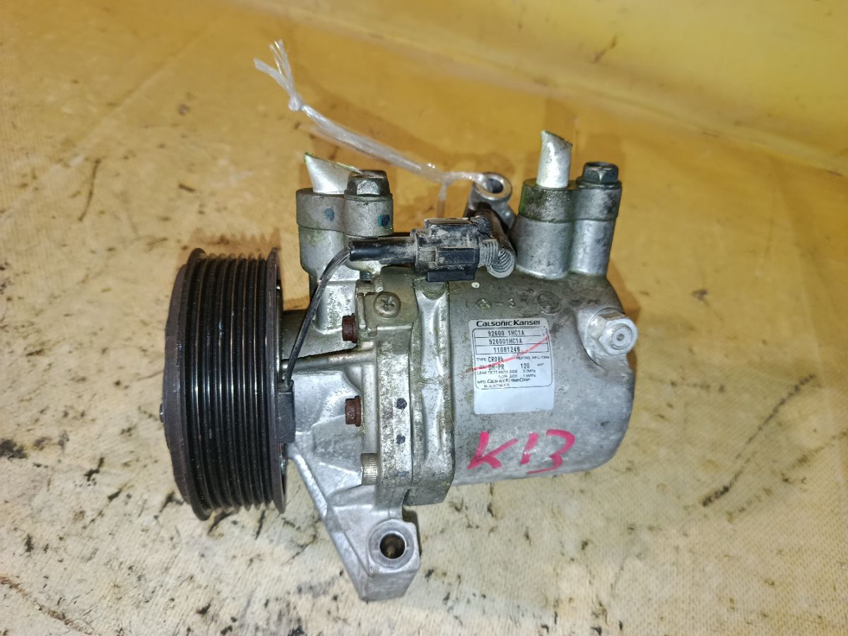 Компрессор кондиционера 92600-1HC1A на Nissan March K13 HR12DE Фото 2