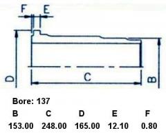 Гильза блока цилиндров SST 11467-1900, 11467-1091, HNCL13702F, HNCL13702F-DC, L1H137200, ST-241-1091 на Hino Selega F17D Фото 4