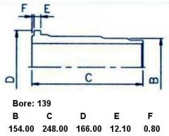 Гильза блока цилиндров JMC 11467-1702, HNCL13901F, HNCL13901F-DC на Hino Selega F17E Фото 7