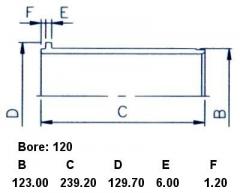 Гильза блока цилиндров JMC 1-11261-106-2, 1-87811-816-1, ISCS12001F на Hitachi Ex350 6SD1T Фото 7