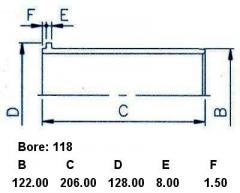 Гильза блока цилиндров SST ST-241-1008, ME041105, MSCS11802F-PF на Mitsubishi Fuso 6D16T Фото 3